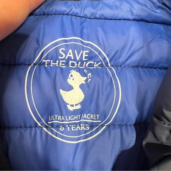 SAVE THE DUCK Jacket Dark Blue Kids Ultralight Puffer Jacket - Picture 4 of 6